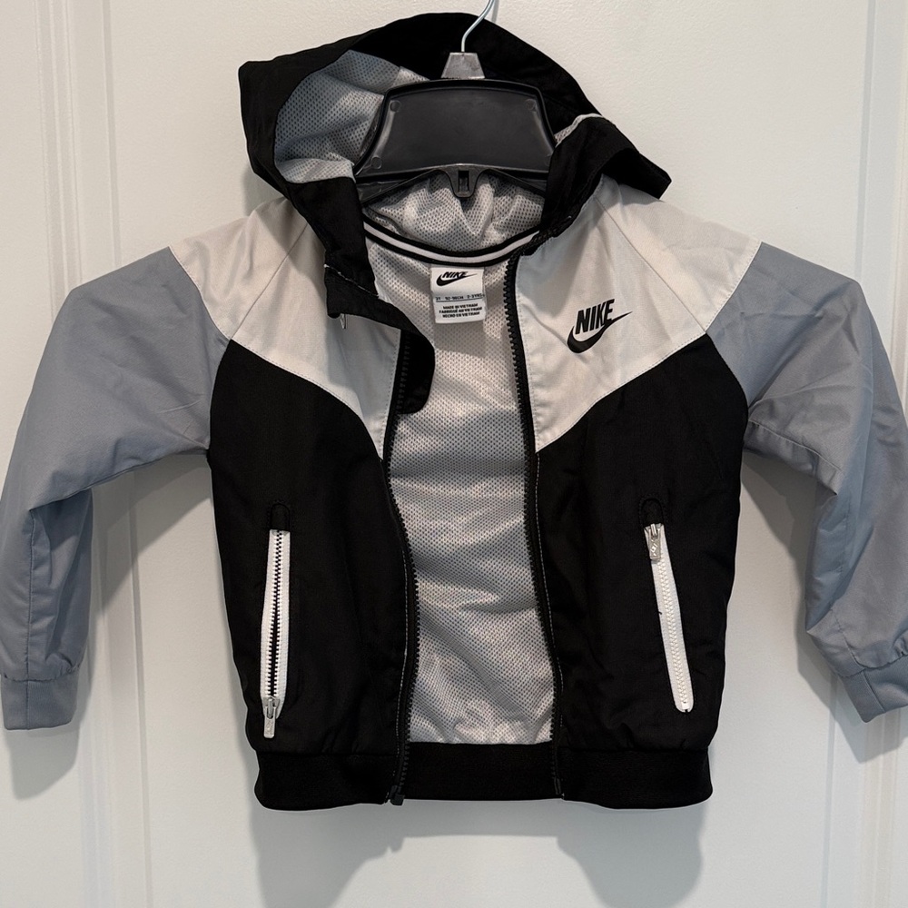 Nike Black and White Hooded Jacket